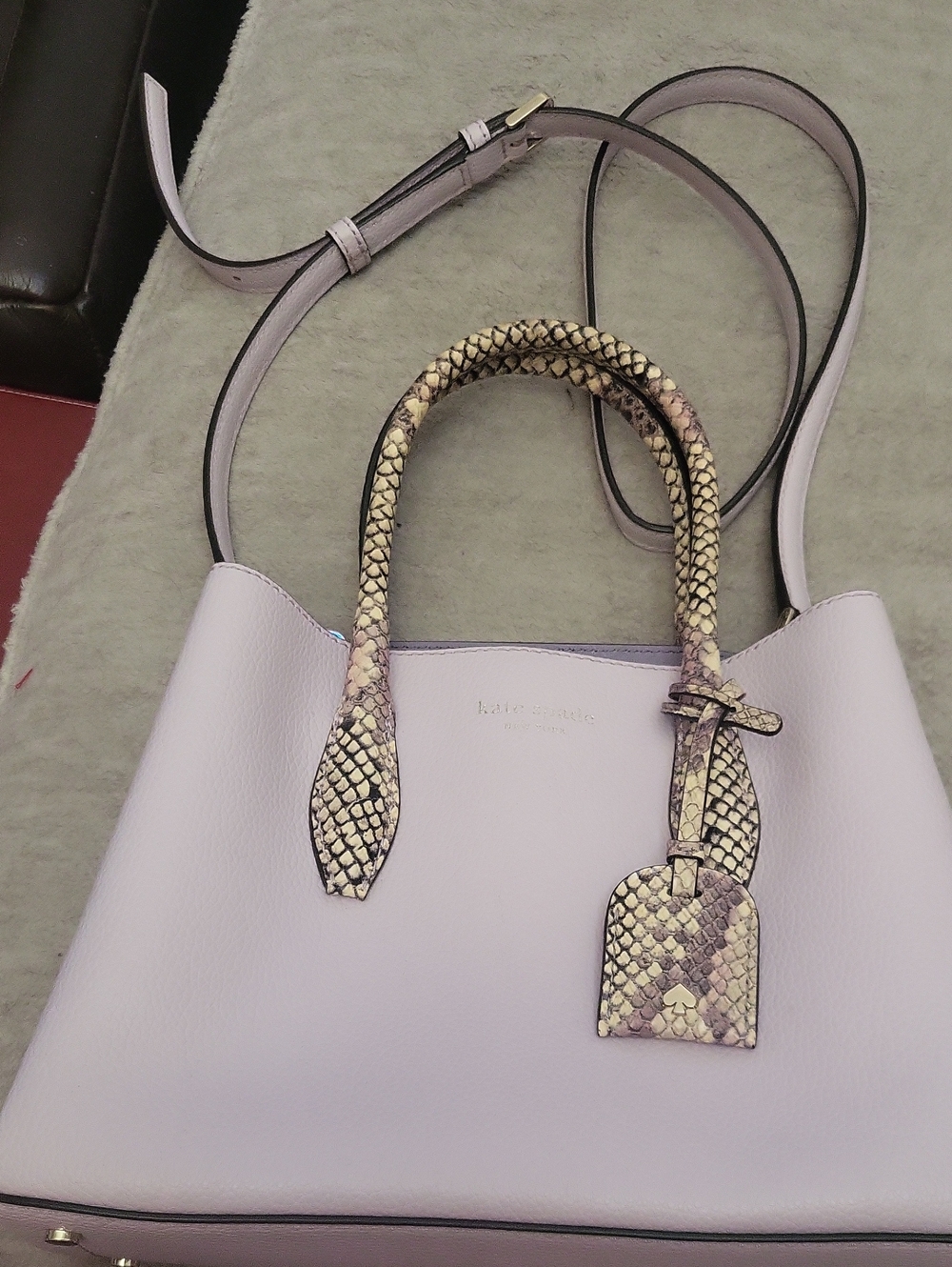 kate spade Lilac Satchel with Snake-Print Handles